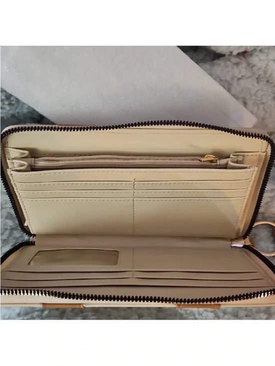 Simply Southern Cream & Tan Woven Wristlet Wallet full zipper NWTS - Picture 4 of 5